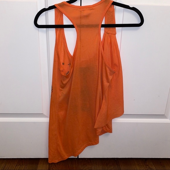 Connection 18 Orange Peace Sign Asymmetrical Top - Picture 5 of 5